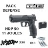 Pack pistolet balle caoutchouc Umarex T4E HDP 50 (11 joules)