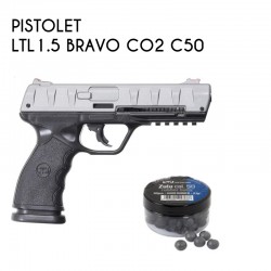 Pack pistolet ltl 1.5 bravo co2 .50 + 50 billes
