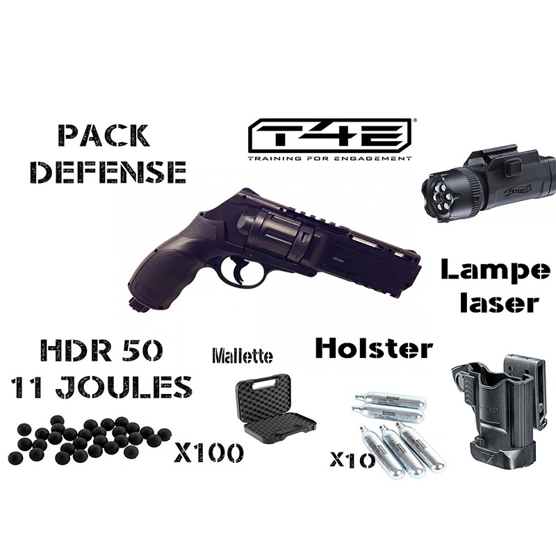 Pack Pistolet CO2 Walther Umarex T4E HDP 50 cal.50 + 100 billes