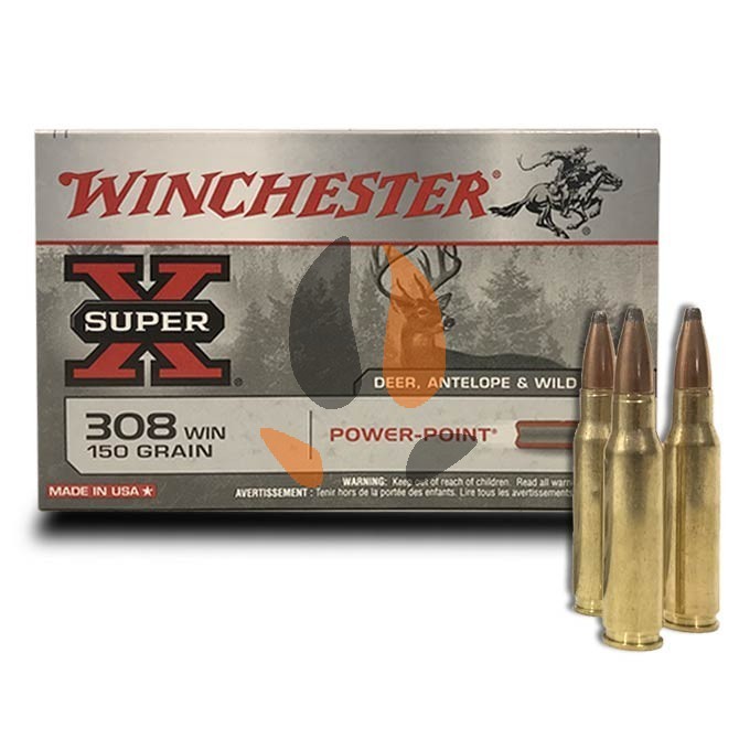 Winchester Power Point Super X 308 Win : 150 Grs, chasse-concept.com.