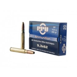 20 munitions PARTIZAN 9.3x62 SP 285 grains 18.5G