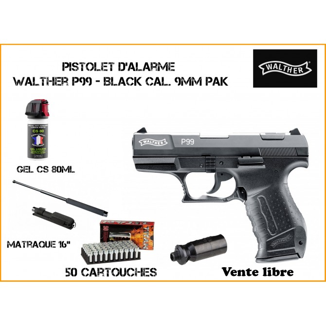 Pistolet électrique WALTHER P99 DAO Cal. 6 mm - Armurerie Pisteurs