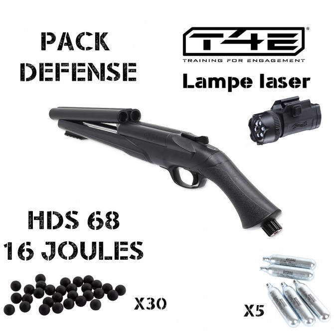 Pack Fusil T4E HDS + recharge CO2 + billes caoutchouc