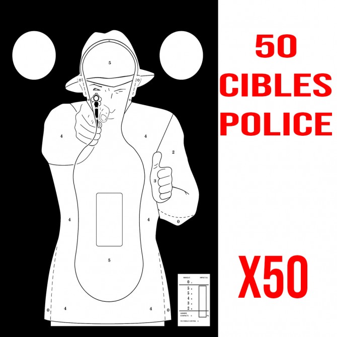 Cible RSDA n°4 50x70 en carton tir de police