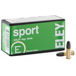 50 munitions Eley Sport, calibre 22 LR